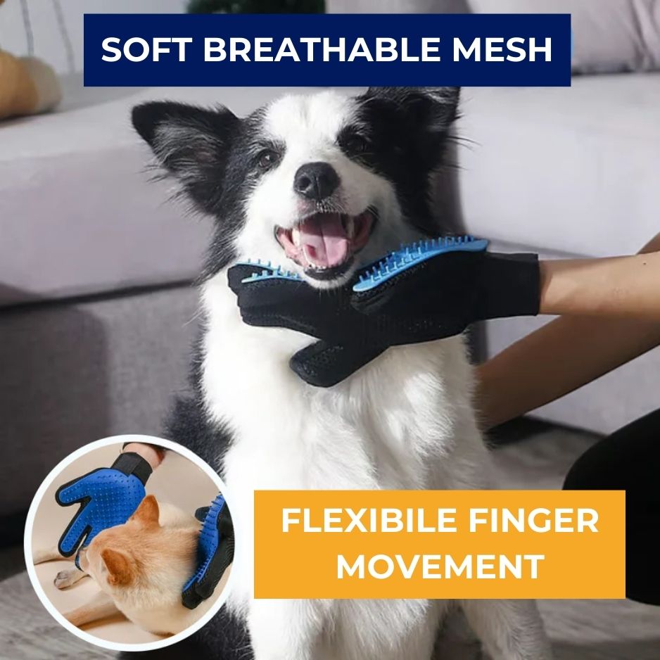 Soft Breathable Mesh Hair Remover Grooming Pet Glove - Heusom